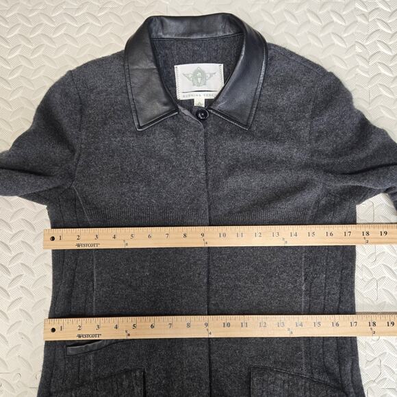 Burning Torch 100% Recycled Cashmere Cardigan Sweater Jacket XS Charcoal Gray - Picture 9 of 10